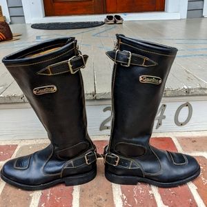 Gasolina Shoes | Gasolina Vintage Look, Mens Black Leather Classic Motorcycle Boots | Color: Black | Size: 7 | Vrspike's Closet